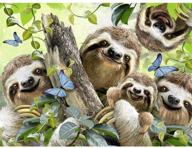 🦥 premium 5d diamond painting kit for adults | sloth family | round drill embroidery rhinestone art craft | 15.7x11.8in | bemaystar logo