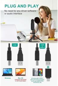 img 3 attached to 🎙️ USB Gaming Microphone – Ideal for Streaming & Recording, Podcasting, YouTube – with Tripod Stand, Shock Mount, Pop Filter – Compatible with Laptop, Desktop – Includes Extra USB-C Adapter