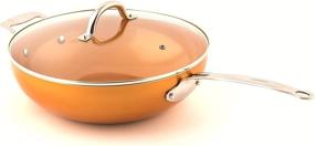 img 4 attached to 🍳 Copper Tone 12-inch Ceramic Non-stick Wok with Lid by MasterPan