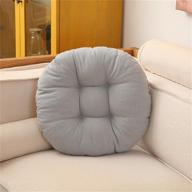 🪑 arrebo round chair cushion: comfortable cotton linen floor cushion for meditation, yoga, and tatami seating – gray 20in diameter logo