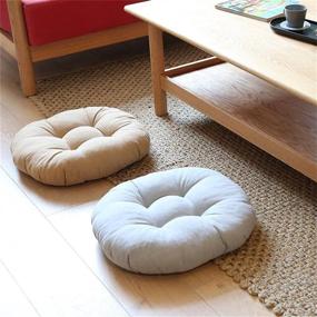 img 2 attached to 🪑 Arrebo Round Chair Cushion: Comfortable Cotton Linen Floor Cushion for Meditation, Yoga, and Tatami Seating – Gray 20In Diameter