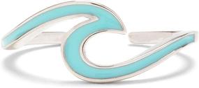 img 4 attached to Brass Base Adjustable End Silver Enamel Wave Toe Ring - One Size | Pura Vida