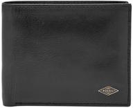 👛 fossil black wallet - schwarz, 0.5x8.9x12.4 inches logo