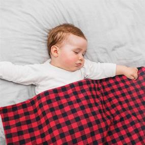 img 1 attached to Black Plaid Swaddle Blanket Newborn