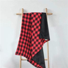 img 4 attached to Black Plaid Swaddle Blanket Newborn