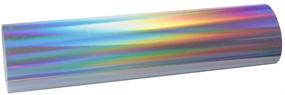 img 2 attached to 🌈 Holographic Heat Transfer Vinyl Sheets HTV Iron on Film for Fabrics - Colorful Laser Design, 20"x12