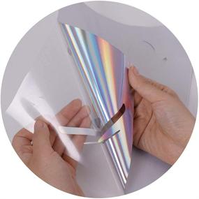 img 3 attached to 🌈 Holographic Heat Transfer Vinyl Sheets HTV Iron on Film for Fabrics - Colorful Laser Design, 20"x12