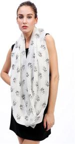 img 2 attached to 🧣 Lina Lily Infinity Lightweight Bulldog White Women's Scarves & Wraps