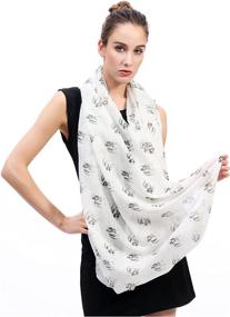 img 1 attached to 🧣 Lina Lily Infinity Lightweight Bulldog White Women's Scarves & Wraps