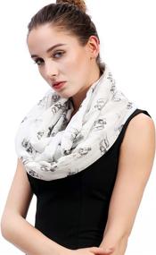 img 3 attached to 🧣 Lina Lily Infinity Lightweight Bulldog White Women's Scarves & Wraps