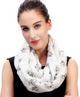 🧣 lina lily infinity lightweight bulldog white women's scarves & wraps logo