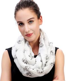 img 4 attached to 🧣 Lina Lily Infinity Lightweight Bulldog White Women's Scarves & Wraps