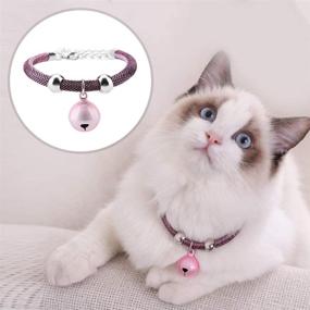 img 2 attached to 🐱 Japanese Style Cat Collar - ViaGasaFamido Pet Collar, Adjustable Nylon Necklace with Bell Extension Chain for Kitty, Ideal for Weddings, Birthdays, and Party Photoshoots - A Must-Have Cat Grooming Accessory