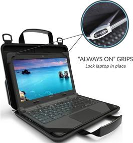 img 1 attached to 🎒 UZBL 11-11.6 inch Always on Pouch Work In Case For Chromebook and Laptops, Optimized for Students, Classrooms, and Business Use (Black PU)