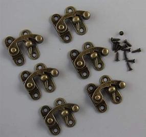 img 1 attached to 🔒 10-Piece Set of Antique Bronze Swing Lock Clasps for Secure Bag, Chest, Suitcase, and More with Screws