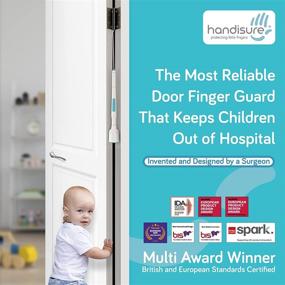 img 3 attached to Top-rated Door Finger Guards: Automatic, Hinge & Lock Side Safety. Trusted Baby Door Stopper for Child Safety. Effortless Installation & Durable Build. Expertly Designed to Childproof Doors by HANDISURE.