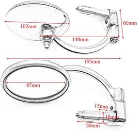 img 1 attached to 🔘 Складное зеркало для мотоцикла высокого качества с серебристым покрытием - универсальное 7/8'' 22 мм боковое зеркало для мотоцикла для повышения безопасности и стиля.