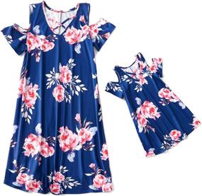 img 4 attached to 👗 Yaffi Sleeve Printed Daughter Girls' Matching Dresses: Stylish and Coordinated Outfits for Your Little Ones