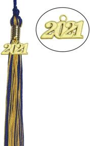 img 1 attached to 🎓 Premium Blue & Gold Graduation Tassel with 2021 Gold Charm - Perfect for Graduation Caps or Souvenirs