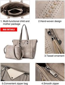 img 2 attached to FADEON Leather Designer Shoulder Handbags Women's Handbags & Wallets