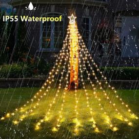 img 2 attached to 🌟 Jyniiw Outdoor Star String Lights: 317LED Christmas Tree Toppers with Remote & Timer, Waterproof 8 Modes for Garden, Wedding, Birthday - Warm White