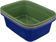 🧽 gloreen 18 quart wash basins: large plastic rectangular dish pan/tub, 3-pack - efficient and spacious cleaning solution logo