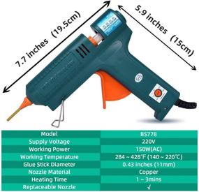 img 2 attached to Professional Full Size Hot Glue Gun, 150 Watts with Adjustable Temperature, 6 Copper Nozzles, Craft Repair Tool for DIY Projects, Thermo Melting Glue Gun Set with 5Pcs Highly Viscous Glue Sticks