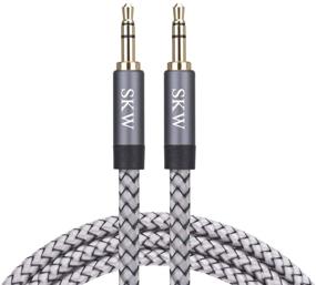 img 4 attached to 🎧 SKW Aux Cable for Car, 3.5mm to 3.5mm Aux Cord/Audio Jack Cable/Headphone Cable - Compatible with iPhone, iPod, iPad, Echo Dot, Sony & More (Grey, 1.64ft/0.5M)