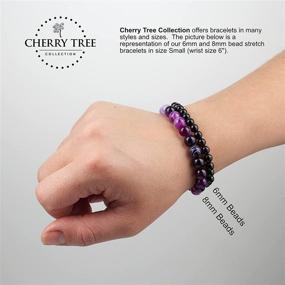 img 1 attached to Коллекция браслетов с драгоценными камнями 🍒 "Вишнёвое Дерево": стильные мужские украшения для элегантного внешнего вида!