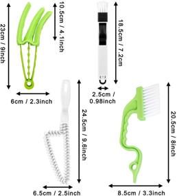 img 2 attached to Набор щеток Mazeco 6 штук для чисткиоконных профилей и раздвижных дверей, отпугиватель для жалюзи и мыло для подоконников - 2-в-1 ручные инструменты для чистки щели и прорех, синего и зеленого цветов.