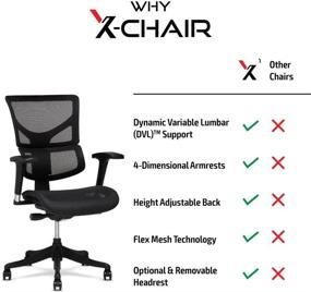 img 1 attached to 🪑 X-Chair X1 High End Task Chair: Grey Flex Mesh with Headrest - Ultimate Ergonomic Office Seat with Unparalleled Lower Back and Lumbar Support, Highly Adjustable for Relaxed Recline – Ideal for Office or Home Desk