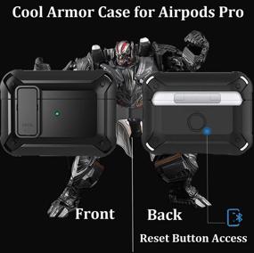 img 2 attached to 🔒 Чехол Olytop Armor для Airpods Pro: надежный замок, ударопрочная защита и прочная обложка с карабином