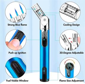 img 3 attached to 🔥 PILOTDIARY Torch Lighter: Refillable Butane Candle Lighter with Windproof Jet Flame, Adjustable Pen Lighter for DIY Resin - Blue (Butane Gas Not Included)