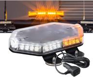 🚨 nanoflare nfmb40 12-inch 40w amber white led strobe mini light bar [sae class 1] [63 flash modes] [12ft cord] [magnet or permanent] yellow flashing emergency police light bar for trucks logo