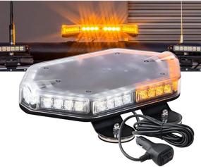 img 4 attached to 🚨 NanoFlare NFMB40 12-Inch 40W Amber White LED Strobe Mini Light Bar [SAE Class 1] [63 Flash Modes] [12ft Cord] [Magnet or Permanent] Yellow Flashing Emergency Police Light Bar for Trucks