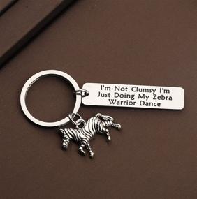 img 2 attached to 🦓 CENWA Zebra Warrior EDS Fibro Awareness Dance Keychain for Ehlers Danlos Syndrome - Enhancing Your Zebra Warrior Gift