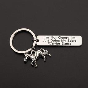 img 1 attached to 🦓 CENWA Zebra Warrior EDS Fibro Awareness Dance Keychain for Ehlers Danlos Syndrome - Enhancing Your Zebra Warrior Gift