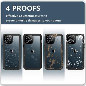 img 2 attached to SPIDERCASE Waterproof iPhone 12 Pro Max Case with Built-in Screen Protector - Shockproof Full Body Cover for iPhone 12 Pro Max 6.7”, Black/Clear