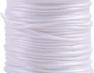 🧵 versatile 80 yards 1.0mm nylon rattail satin silk trim cord: ideal for chinese knotting, kumihimo, beading, macramé and jewelry making in white logo