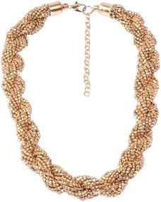 img 3 attached to 💎 RICHERA Handmade Metal braiding Statement Necklace for Women and Girls - Enhancing All Outfits with Beautiful Jewelry