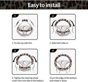 img 1 attached to Set of 10 Leopard Print Car Accessories for Most Cars - Includes Front Seat Covers, Steering Wheel Cover, Cup Holder Coasters, Armrest Pad Cover, Seat Belt Pads, and Keychain Wrist Strap