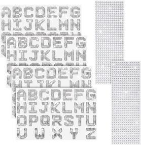 img 4 attached to ✨ 6 Sheets Glitter Rhinestone Alphabet Letter Stickers and Gemstone Border Stickers, 26 Letters Self-Adhesive Crystal Bling Stickers for DIY Art and Craft Projects