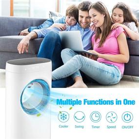 img 3 attached to Trustech Evaporative Air Cooler: Bladeless Design, 3 Wind Speeds, Cool & Humidify, Ideal for Large Rooms, Office. Remote Control & 12H Timer.