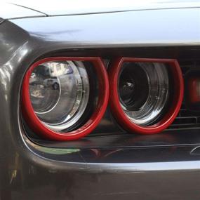 img 2 attached to Enhance your Dodge Challenger with Voodonala ABS Red Headlight Cover Bezels Trim – 4pcs, 2015-2020
