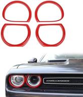 enhance your dodge challenger with voodonala abs red headlight cover bezels trim – 4pcs, 2015-2020 logo
