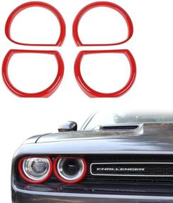 img 4 attached to Enhance your Dodge Challenger with Voodonala ABS Red Headlight Cover Bezels Trim – 4pcs, 2015-2020
