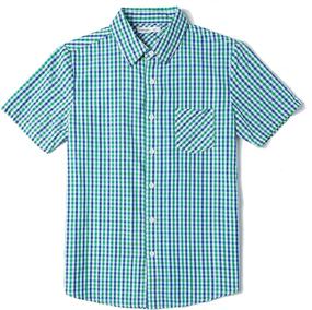 img 4 attached to Tronjori Boys' Short Sleeve Button Woven Clothing - Tops, Tees & Shirts