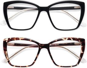 img 4 attached to 👓 AMOMOMA AM6031: Women's Trendy TR90 Oversized Blue Light Reading Glasses - Stylish Square Cat Eye Design