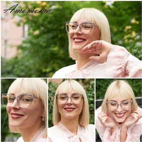 img 2 attached to 👓 AMOMOMA AM6031: Women's Trendy TR90 Oversized Blue Light Reading Glasses - Stylish Square Cat Eye Design