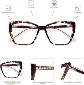 img 1 attached to 👓 AMOMOMA AM6031: Women's Trendy TR90 Oversized Blue Light Reading Glasses - Stylish Square Cat Eye Design